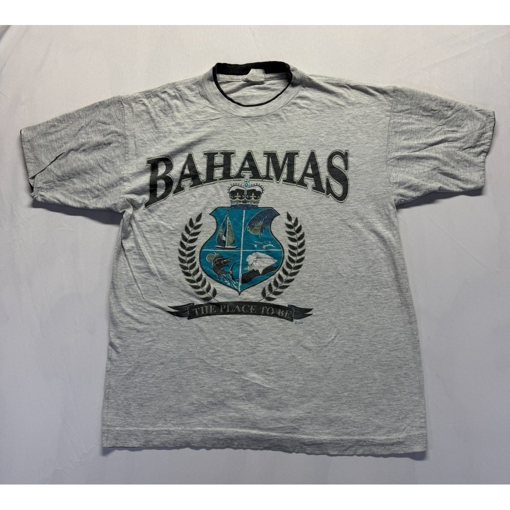 Vintage Arawak T Neely's Of Nassau Shirt Mens Medium Gray Graphic Print Bahamas